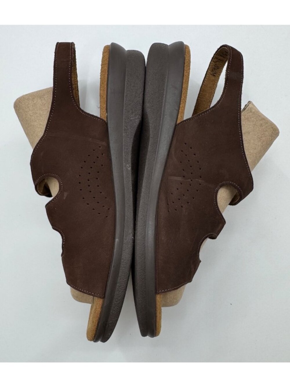 SAS Brown Leather Comfort Adjustable Strappy Sandals Womens Size 8.5 Walking - Picture 5 of 13